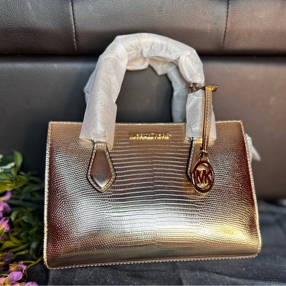 Michael Kors Handbags - Michael Kors Gold Satchel with Luxurious Metallic Finish